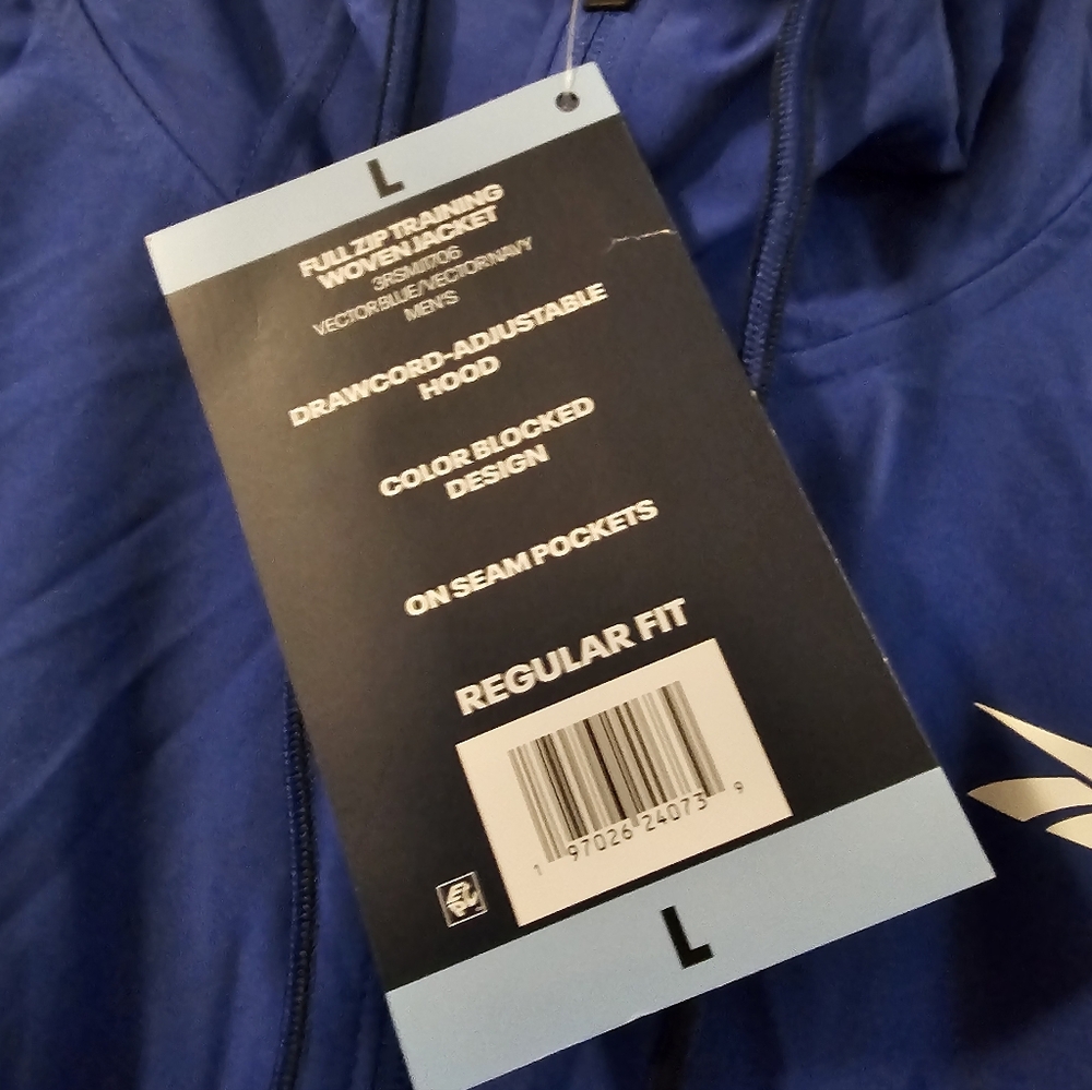 NEW Reebok Mens Full Zip Training Woven Jacket - Picture 2 of 7